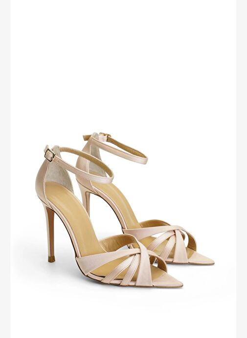 Violine Saten 10 Cm Topuklu Ayakkabı - Görsel 3