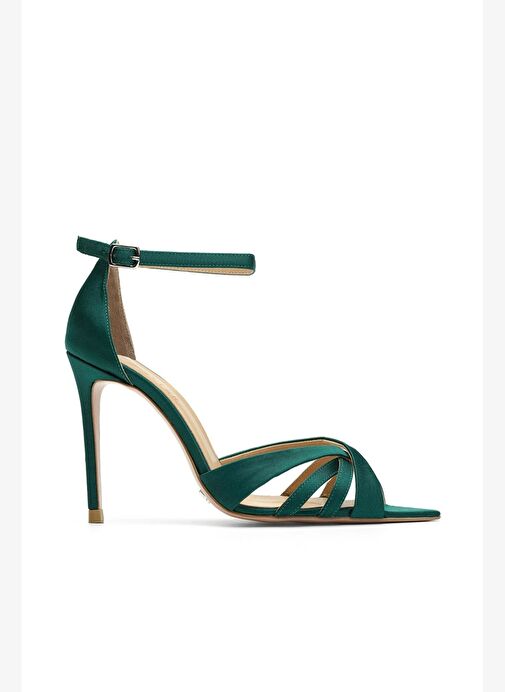 Violine Saten 10 Cm Topuklu Ayakkabı - Görsel 2