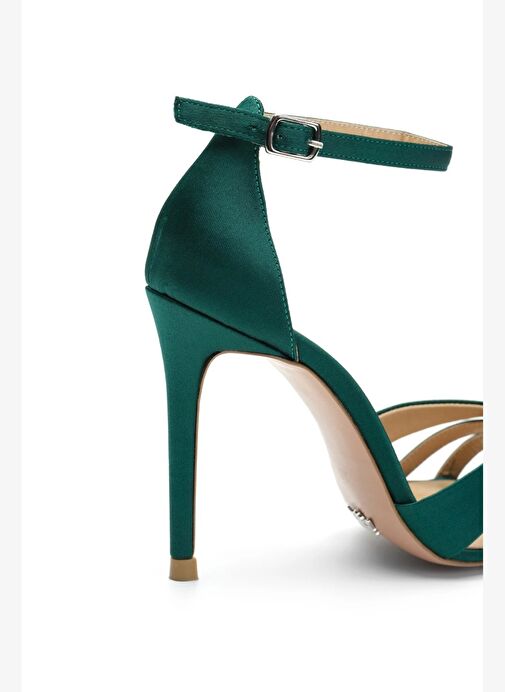 Violine Saten 10 Cm Topuklu Ayakkabı - Görsel 4