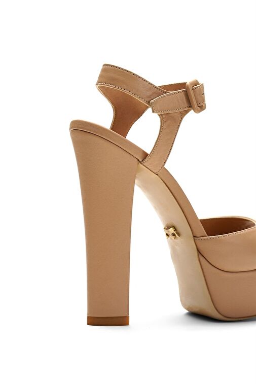 Jabotter Nude Kadın Deri Platform Topuklu Ayakkabı JAB2461 / 517K - Görsel 4