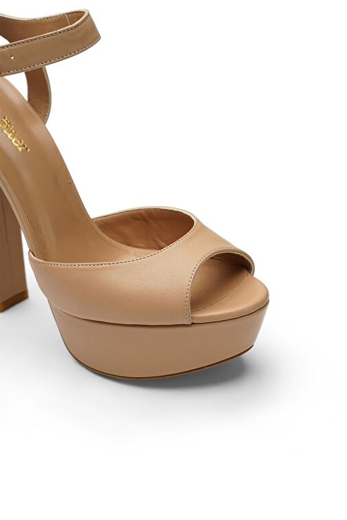 Jabotter Nude Kadın Deri Platform Topuklu Ayakkabı JAB2461 / 517K - Görsel 3