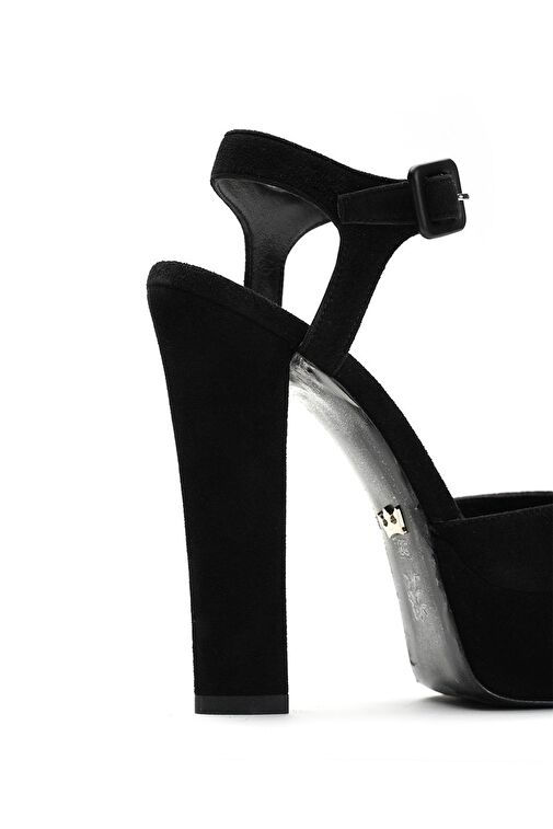 Jabotter Siyah Kadın Süet Platform Topuklu Ayakkabı JAB2463 / 517K - Görsel 3