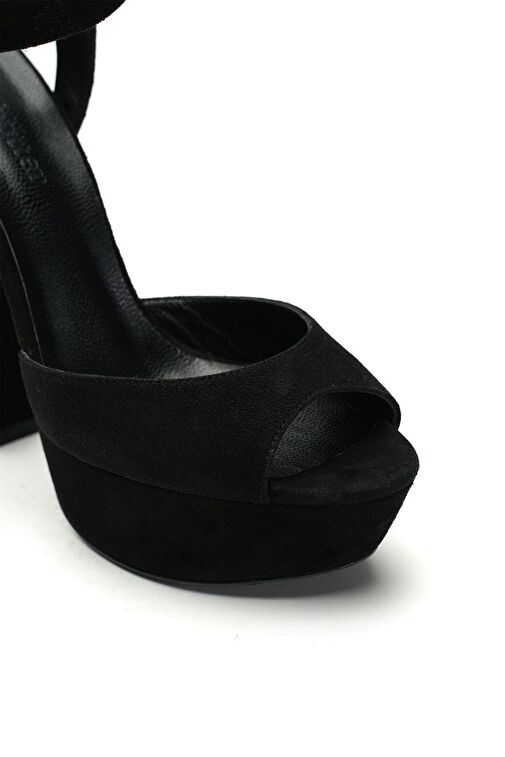 Jabotter Siyah Kadın Süet Platform Topuklu Ayakkabı JAB2463 / 517K - Görsel 4