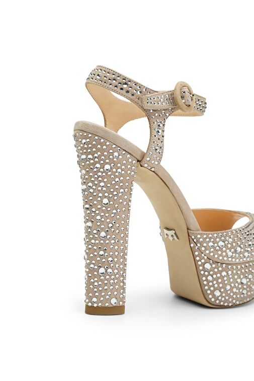 Jabotter Nifty Süet Taşlı Platform Topuklu Ayakkabı - Görsel 5