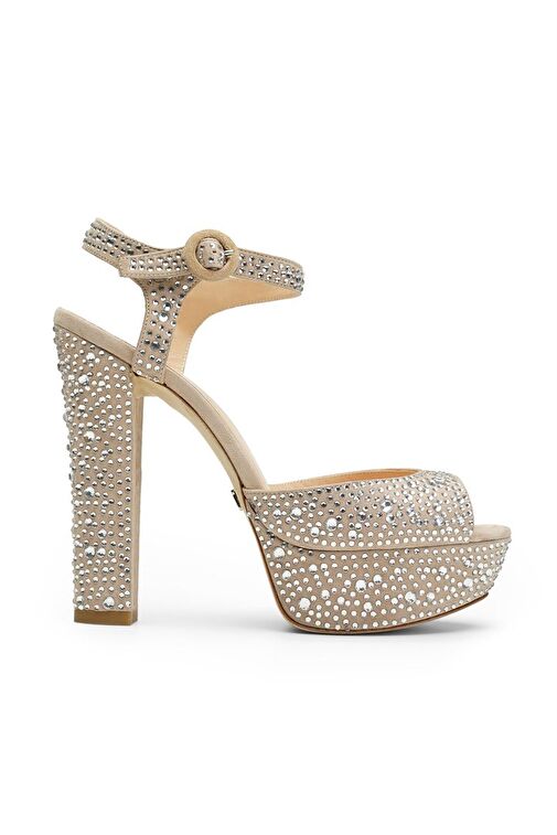 Jabotter Nifty Süet Taşlı Platform Topuklu Ayakkabı - Görsel 2