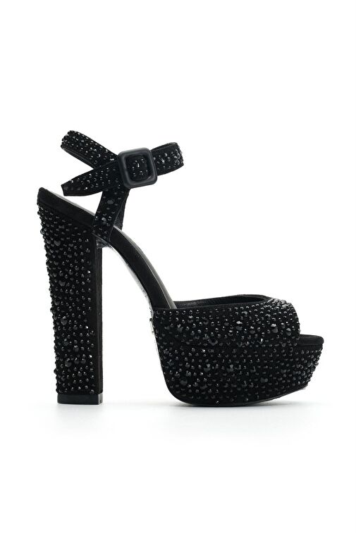 Jabotter Nifty Süet Taşlı Platform Topuklu Ayakkabı - Görsel 2