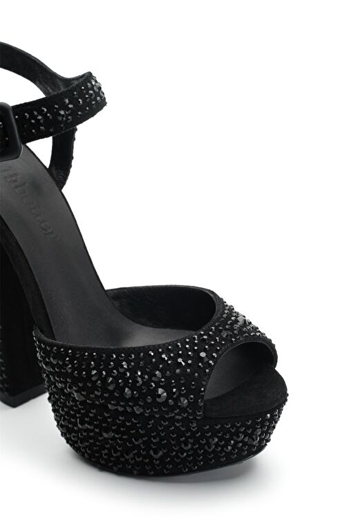 Jabotter Nifty Süet Taşlı Platform Topuklu Ayakkabı - Görsel 5