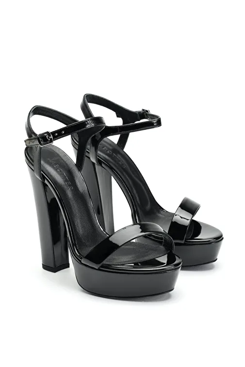 Jabotter Nude Kadın Rugan Platform Topuklu Ayakkabı JAB2976 - Görsel 3