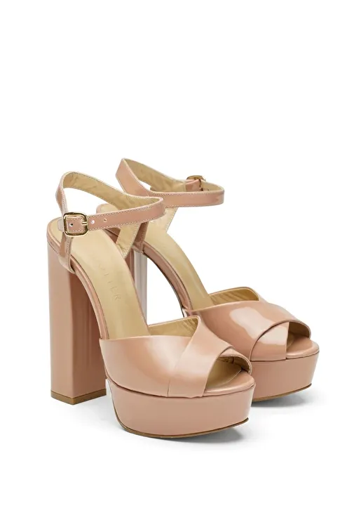 Jabotter Siyah Kadın Rugan Platform Topuklu Ayakkabı JAB3048 - Görsel 3