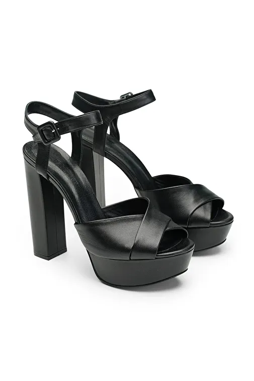 Jabotter Beyaz Kadın Deri Platform Topuklu Ayakkabı JAB3062 - Görsel 3