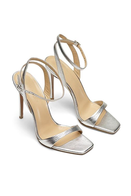 Jabotter Gümüş Kadın Deri Topuklu Ayakkabı JAB3813 / 268K - Görsel 3