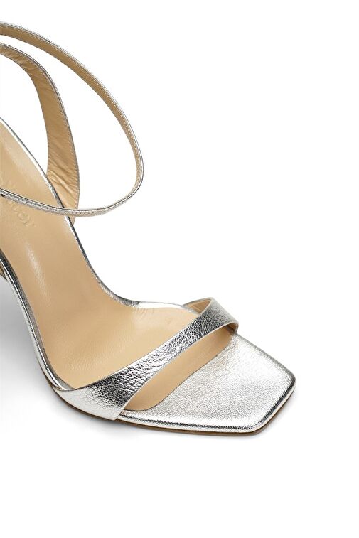 Jabotter Gümüş Kadın Deri Topuklu Ayakkabı JAB3813 / 268K - Görsel 4