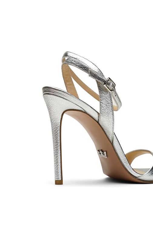 Jabotter Gümüş Kadın Deri Topuklu Ayakkabı JAB3813 / 268K - Görsel 5