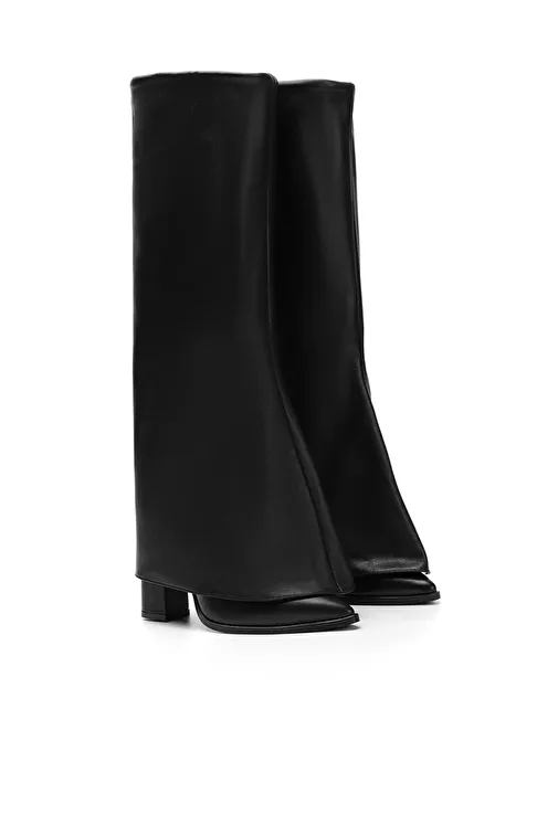 Jabotter Chloe Siyah Deri Topuklu Çizme - Görsel 3