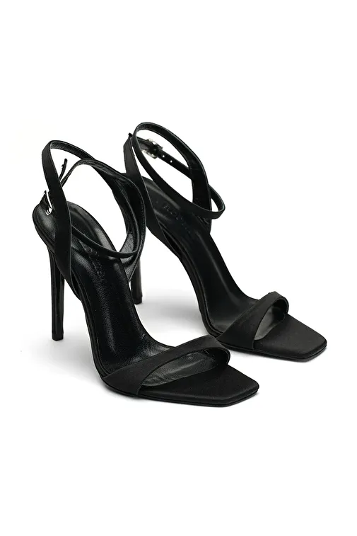 Jabotter Lacivert Kadın Saten Topuklu Ayakkabı JAB3907 / 268K - Görsel 3