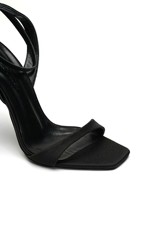 Jabotter Lacivert Kadın Saten Topuklu Ayakkabı JAB3907 / 268K - Görsel 4