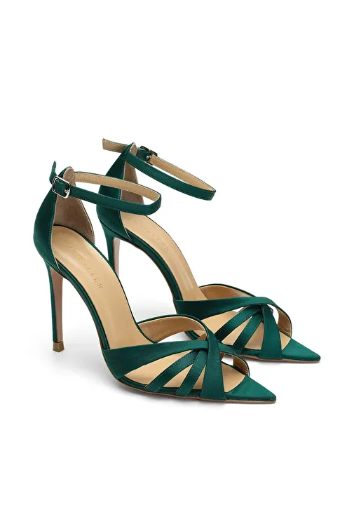 Jabotter Violine Saten 10 Cm Topuklu Ayakkabı - Görsel 3