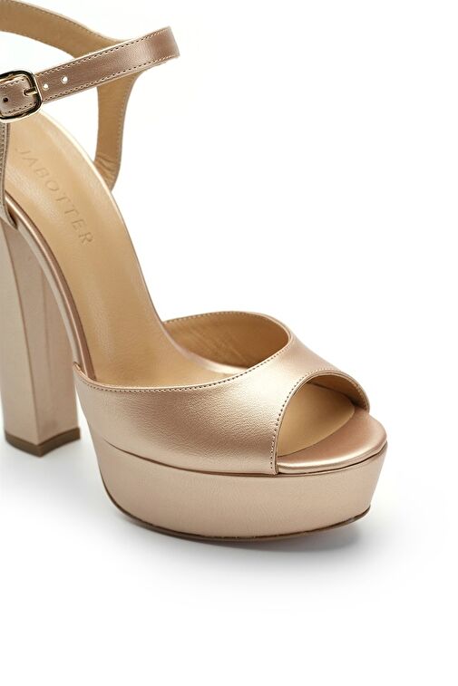 Jabotter Gümüş Kadın Deri Platform Topuklu Ayakkabı JAB4160 / 517K - Görsel 5