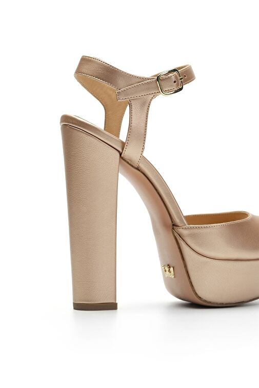 Jabotter Gümüş Kadın Deri Platform Topuklu Ayakkabı JAB4160 / 517K - Görsel 4