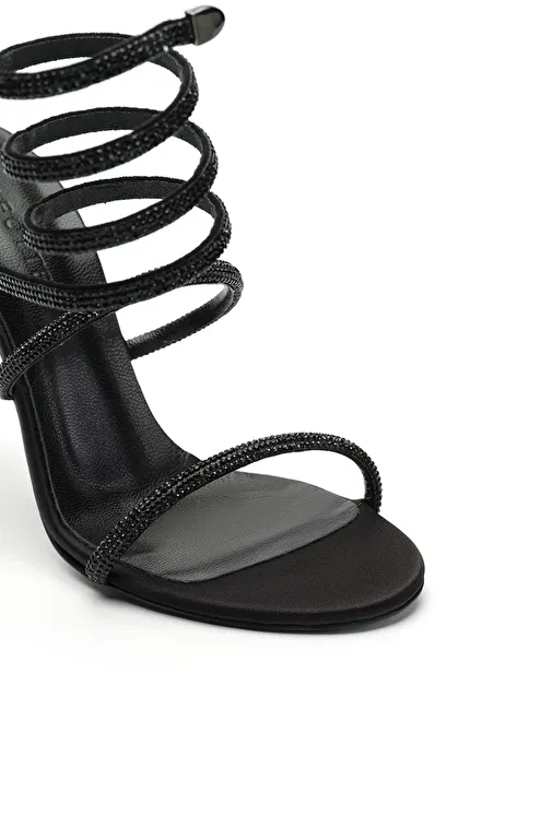 Jabotter Siyah Kadın Saten Topuklu Ayakkabı JAB4174 / 2015K - Görsel 3