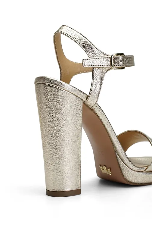 Jabotter Gümüş Kadın Deri Platform Topuklu Ayakkabı JAB4247 - Görsel 5
