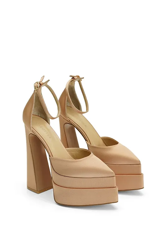 Jabotter Lizzy Saten Platform Topuklu Ayakkabı - Görsel 3