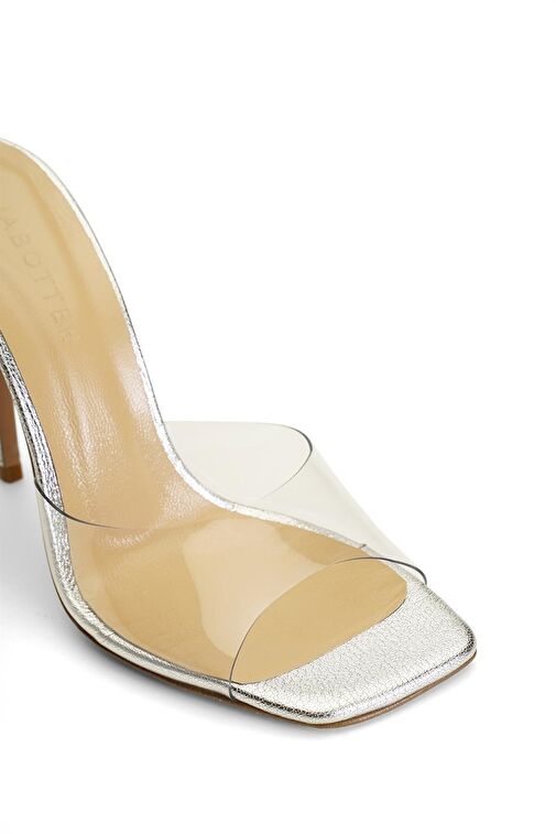 Jabotter Gümüş Kadın Deri Topuklu Terlik JAB4326 / 2033K - Görsel 4