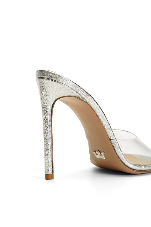 Jabotter Gümüş Kadın Deri Topuklu Terlik JAB4326 / 2033K - Görsel 5