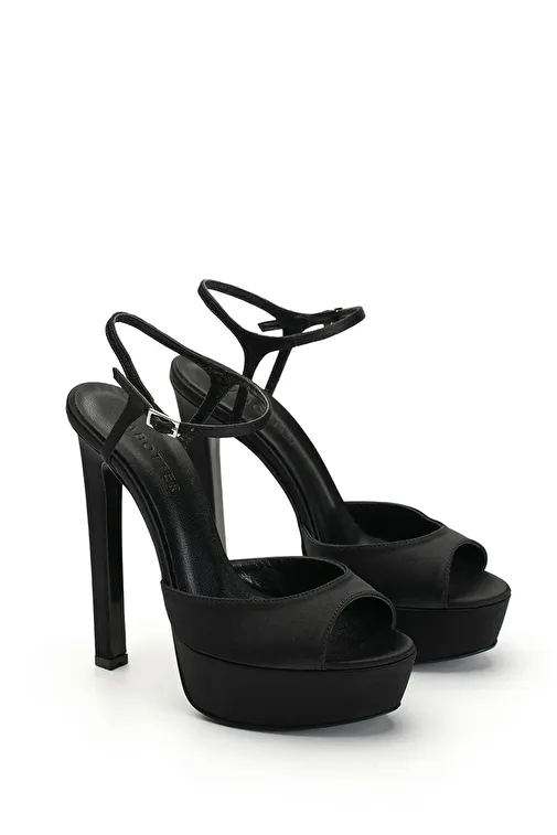 Jabotter Nude Kadın Saten Platform Topuklu Ayakkabı JAB4335 / 517-1K - Görsel 3