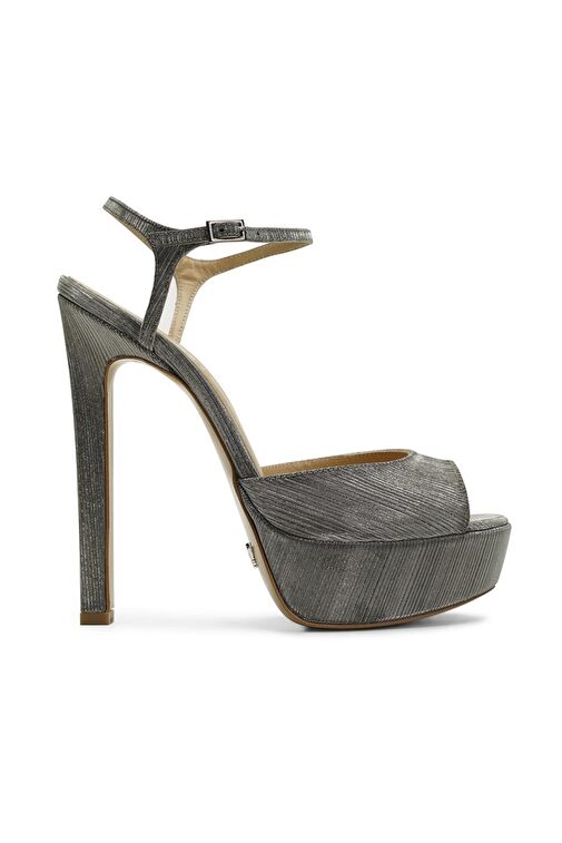 Jabotter Brida Çizgili Simli Platform Topuklu Ayakkabı - Görsel 2