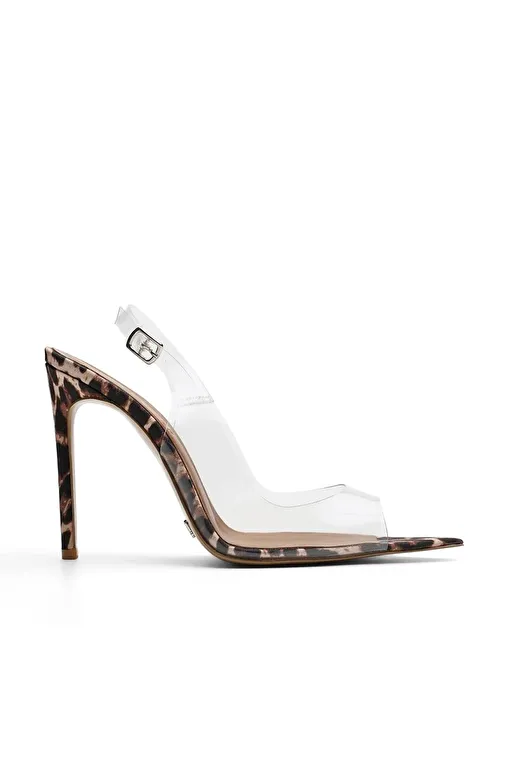 Jabotter Kahverengi-Şeffaf Kadın Deri Stiletto JAB4428 / 2071K - Görsel 2