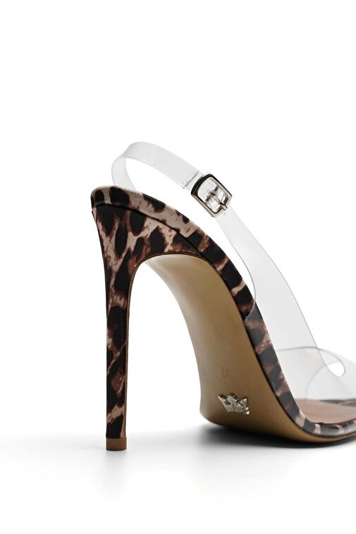 Jabotter Kahverengi-Şeffaf Kadın Deri Stiletto JAB4428 / 2071K - Görsel 5
