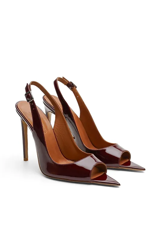 Jabotter Bordo Kadın Rugan Stiletto JAB4429 / 2071K - Görsel 3