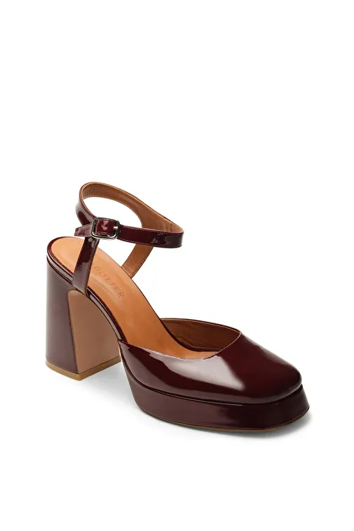 Jabotter Bordo Kadın Rugan Platform Topuklu Ayakkabı JAB4454 / 2034K - Görsel 3