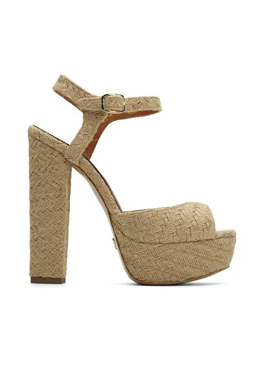 Jabotter Bej Kadın Platform Topuklu Ayakkabı JAB4562 / 517K - Görsel 2