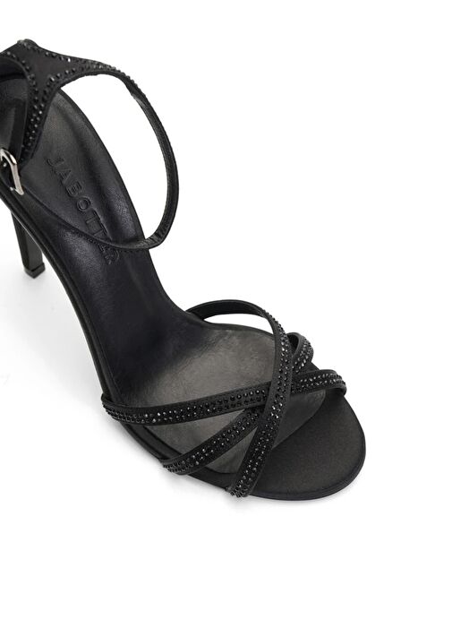 Jabotter Mirela Saten & Taşlı 10 Cm Topuklu Ayakkabı - Görsel 4