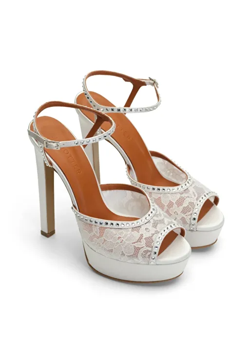 Jabotter Lavinia Saten & Dantel Platform Topuklu Ayakkabı - Görsel 3