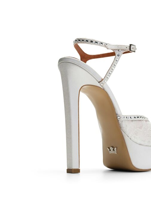 Jabotter Lavinia Saten & Dantel Platform Topuklu Ayakkabı - Görsel 5