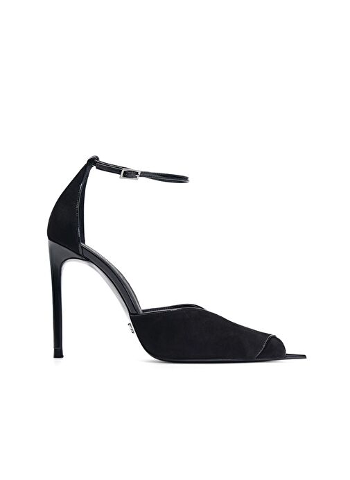 Jabotter Siyah Kadın Süet - Rugan Stiletto JAB8865 - Görsel 2