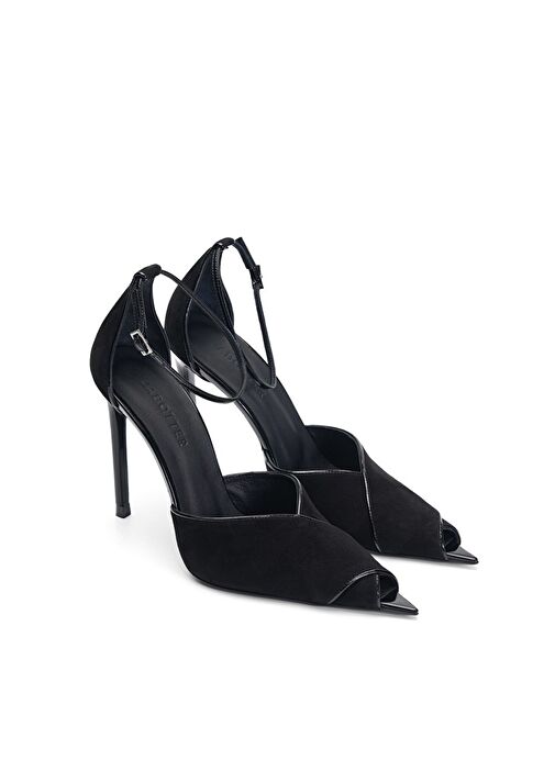 Jabotter Siyah Kadın Süet - Rugan Stiletto JAB8865 - Görsel 3