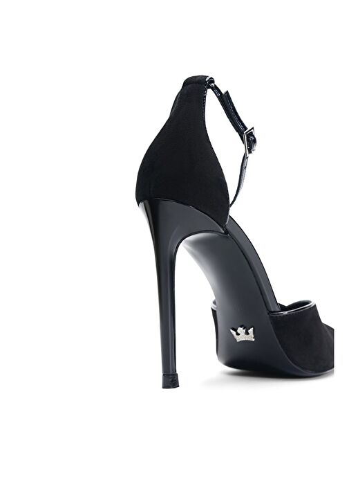 Jabotter Siyah Kadın Süet - Rugan Stiletto JAB8865 - Görsel 5