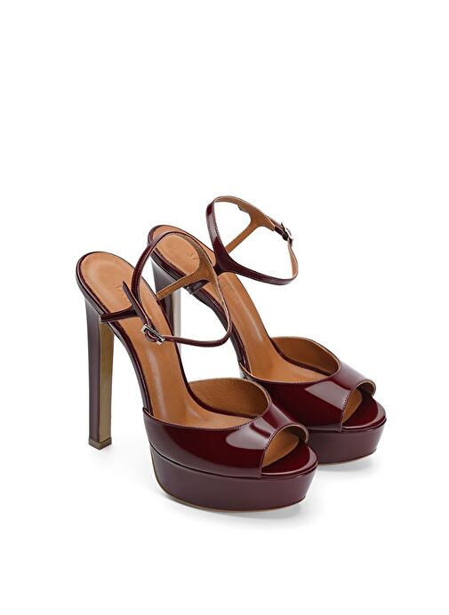 Jabotter Bordo Kadın Rugan Platform Topuklu Ayakkabı JAB8869 - Görsel 3