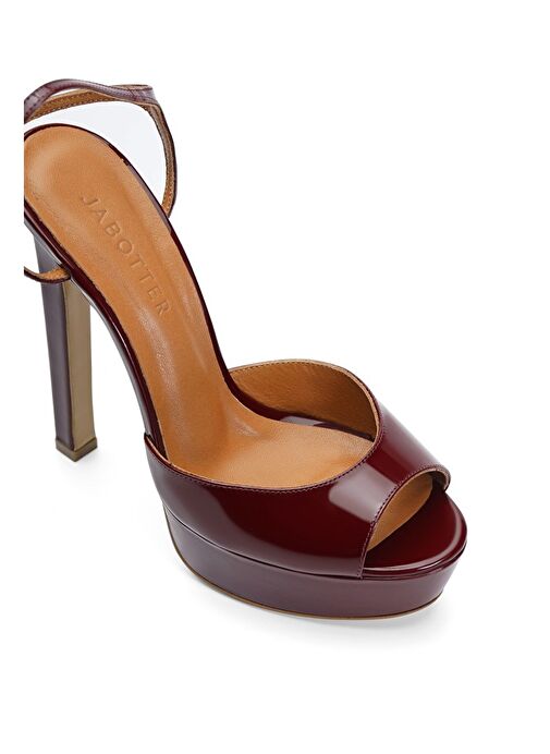 Jabotter Bordo Kadın Rugan Platform Topuklu Ayakkabı JAB8869 - Görsel 4