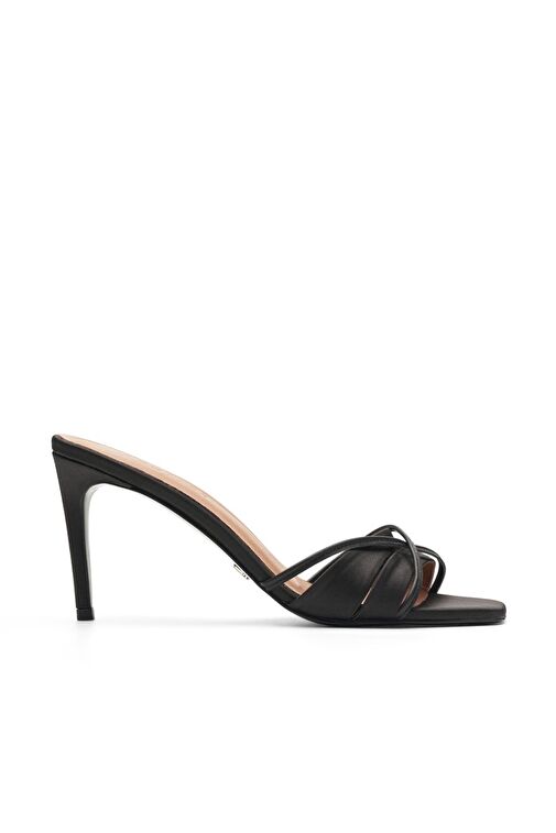 Jabotter Siyah Kadın Saten Topuklu Terlik JAB8889 / 2122 - Görsel 2