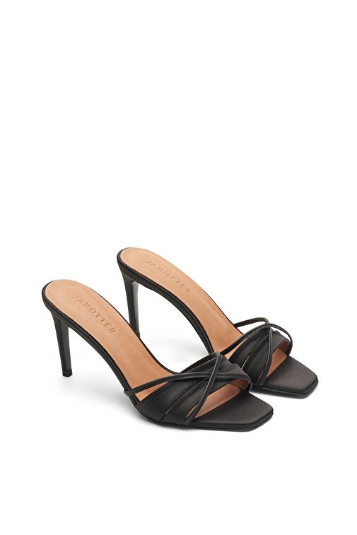 Jabotter Siyah Kadın Saten Topuklu Terlik JAB8889 / 2122 - Görsel 3