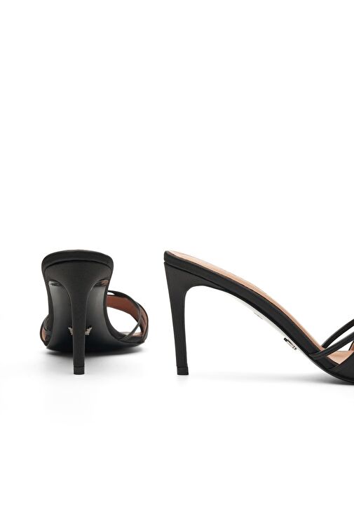 Jabotter Siyah Kadın Saten Topuklu Terlik JAB8889 / 2122 - Görsel 5