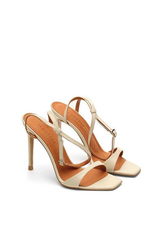 Jabotter Bej Kadın Deri Topuklu Ayakkabı JAB8899 / 2126 - Görsel 3