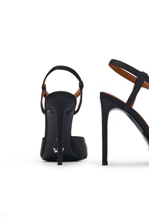 Jabotter Siyah Kadın Saten Topuklu Ayakkabı JAB9902 / 2097K - Görsel 5