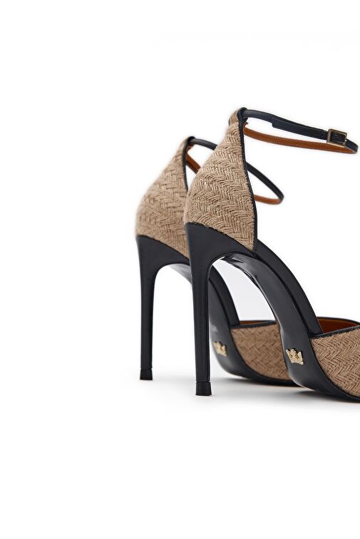 Jabotter Bej-Siyah Kadın deri Stiletto JAB9904 / 2131K - Görsel 7