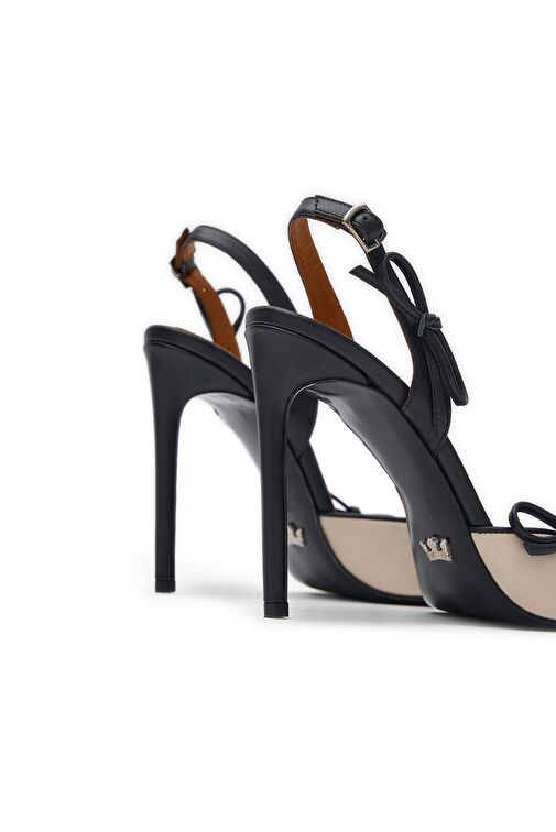 Jabotter Siyah-Bej Kadın Deri Topuklu Ayakkabı JAB9905 / 2120-1K - Görsel 7